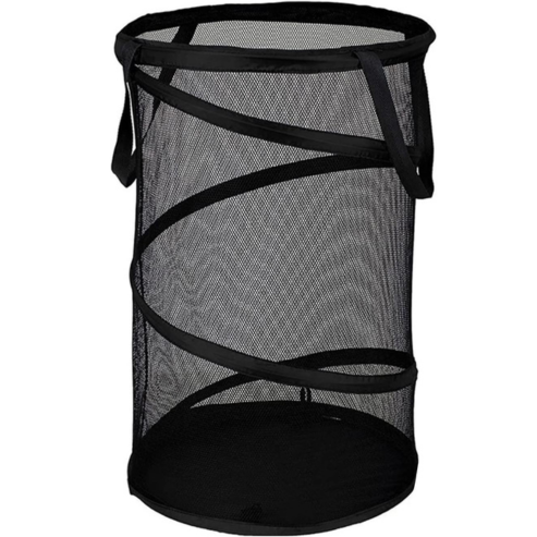Panier à linge pliable durable – sac de rangement en maille avec cadre, organisateur pratique pour tri du linge, salle de bain ou buanderie